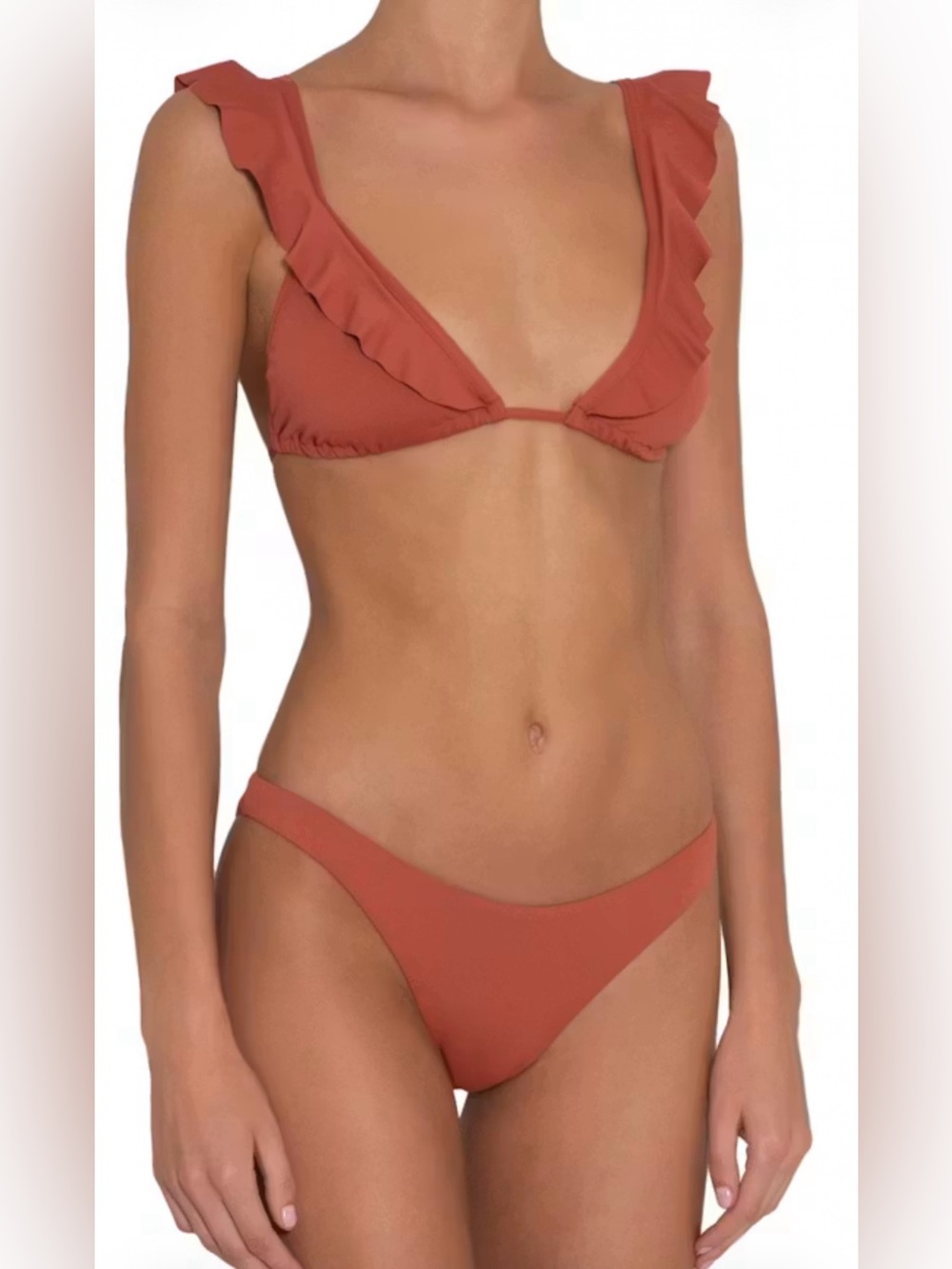 Eberjey So Solid‎ Grayson Annia Bikini Set Cayenne Medium